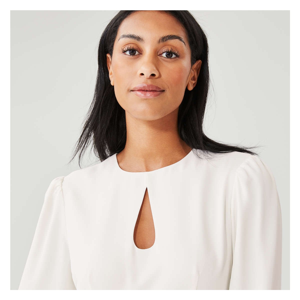 White Peekaboo Dress in Off White from Joe Fresh